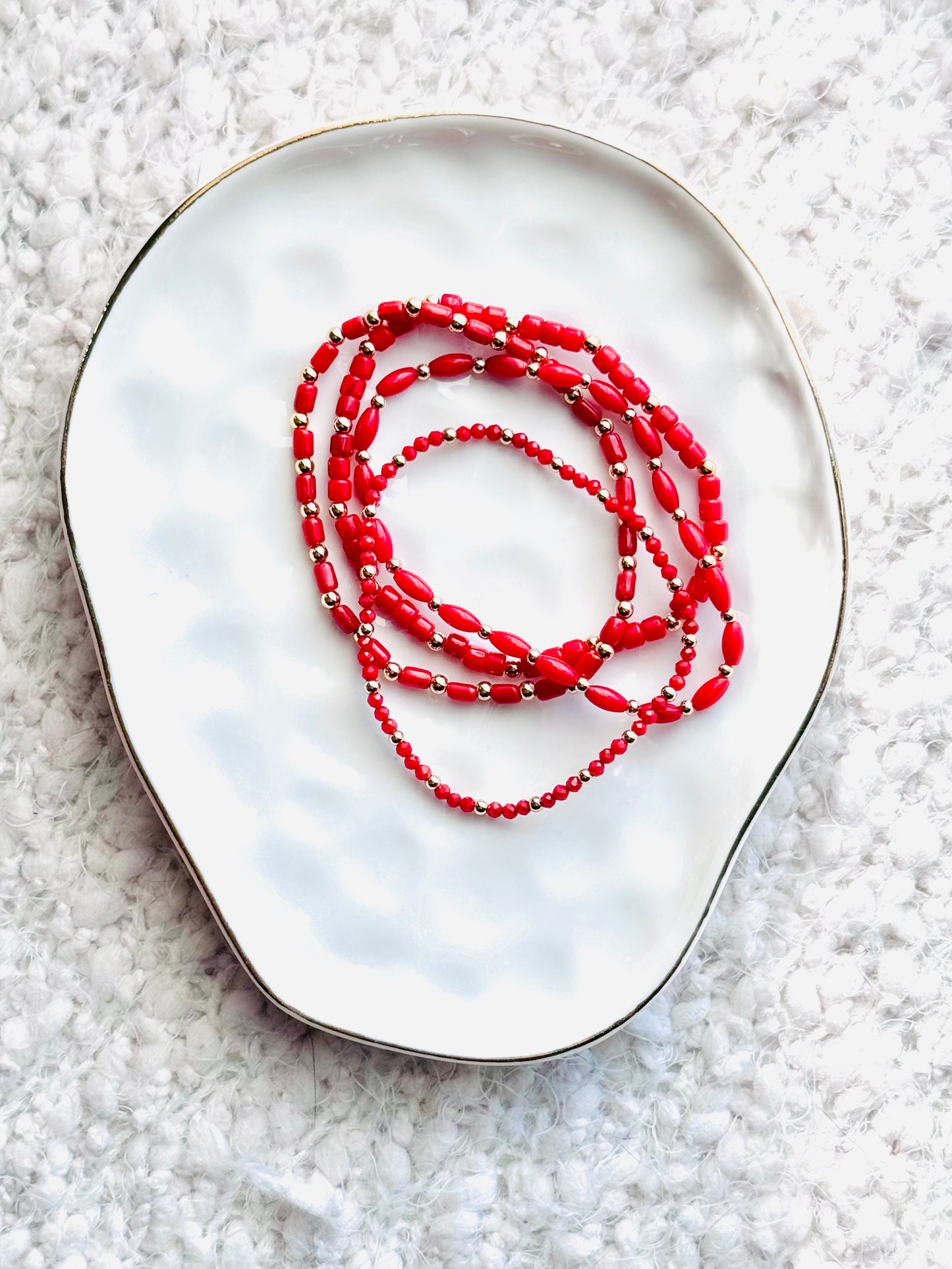 Red Coral + Gold Stack (4-stack)