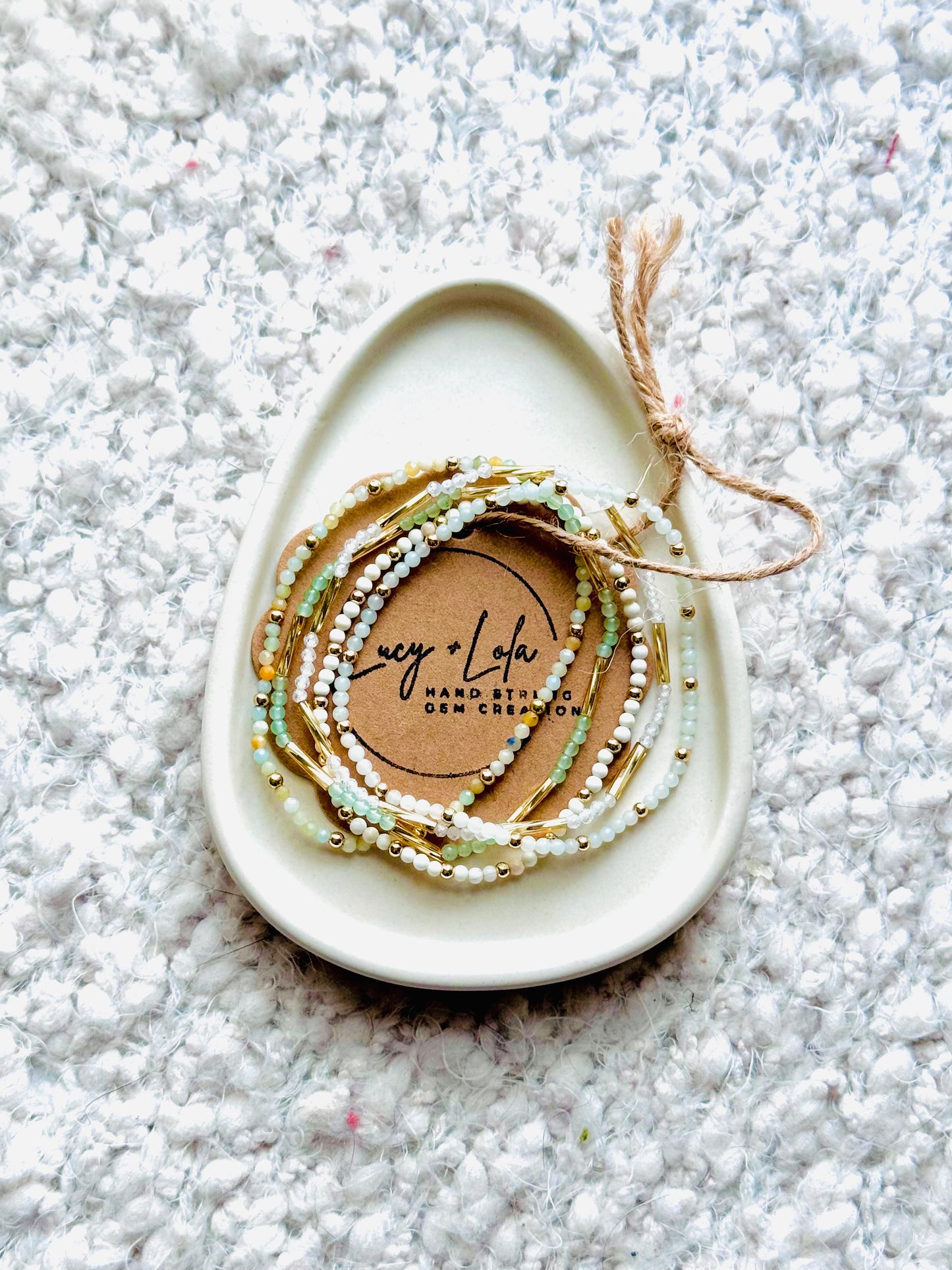 Pale Green + Gold Stack (5-stack)