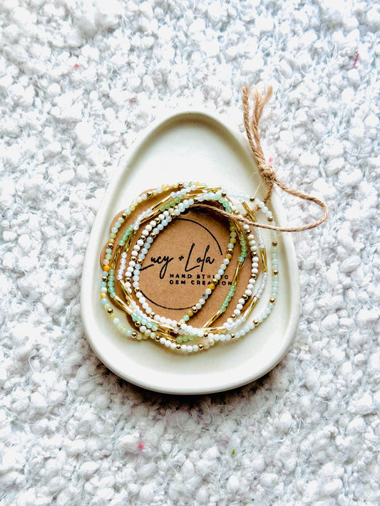 Pale Green + Gold Stack (5-stack)