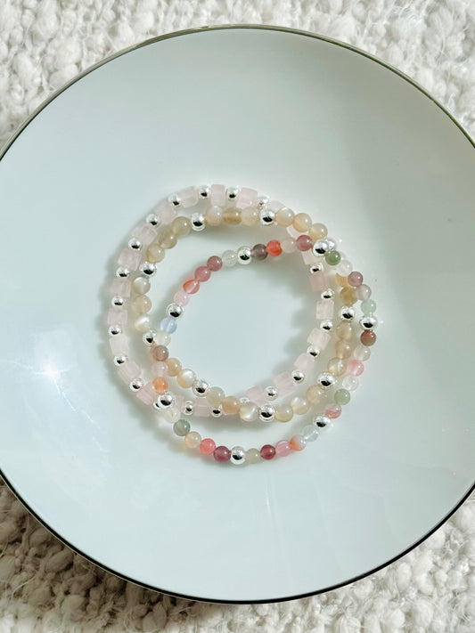 Mauve + Silver Stack (3-stack)