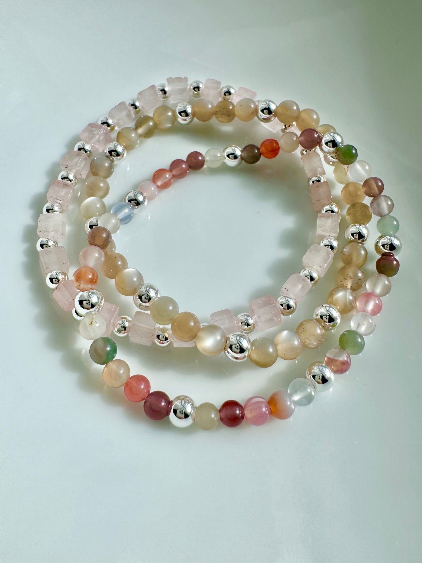 Mauve + Silver Stack (3-stack)