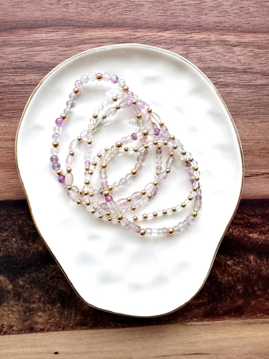 Fluorite + Gold Stack (5-stack)