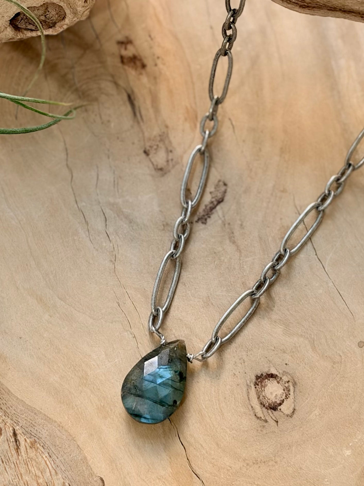 Labradorite + Antique Silver Necklace
