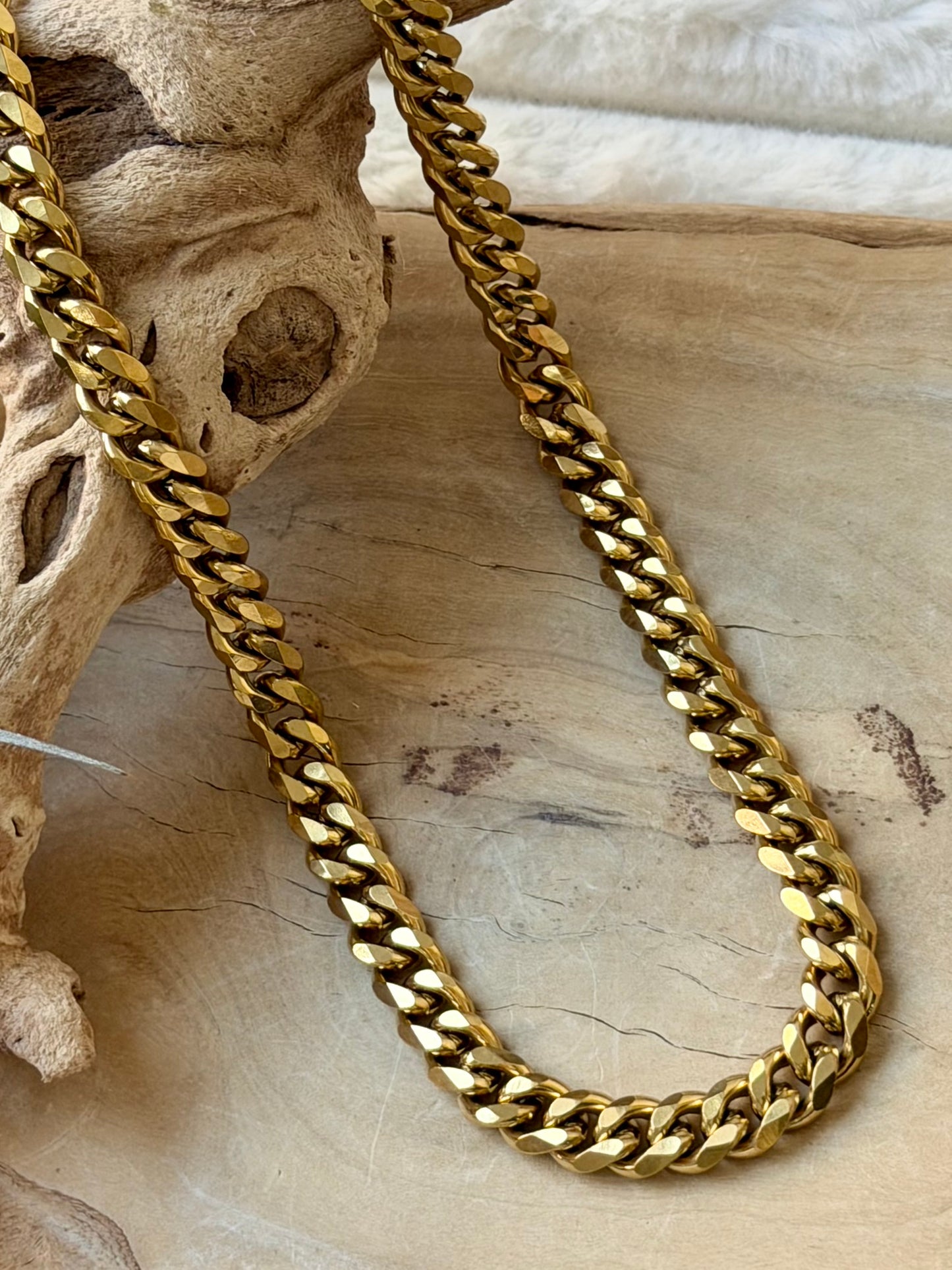 Chunky Gold Stainless Steel Curb Chain Necklace