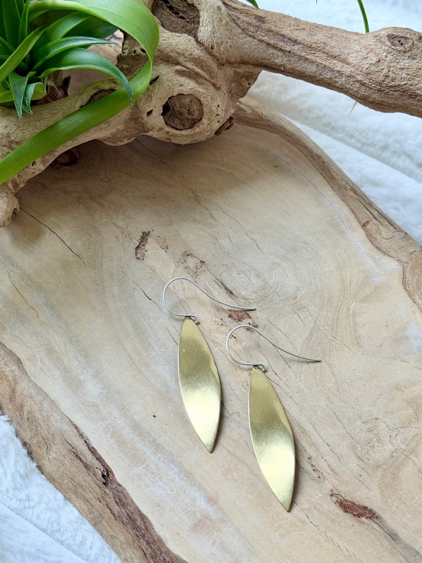 Gold + Antique Silver Oblong Earrings