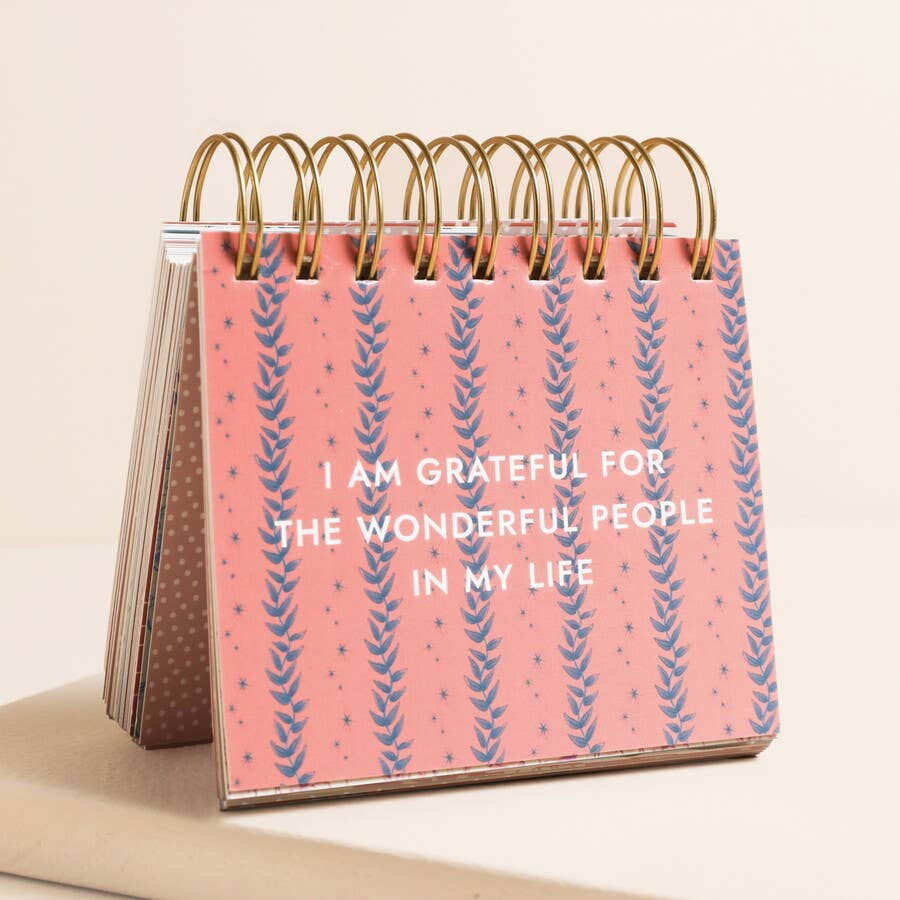 Blue Wildflower Affirmations Desktop Flip Chart