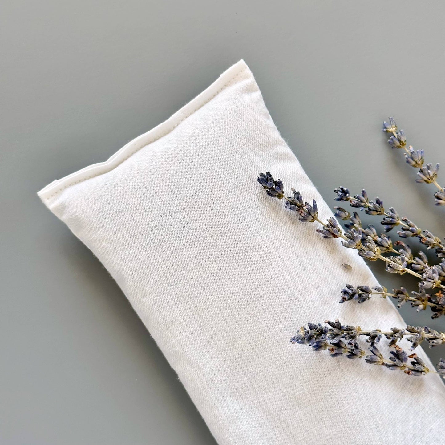Gray Floral Organic Lavender and Flaxseed Eye Pillow