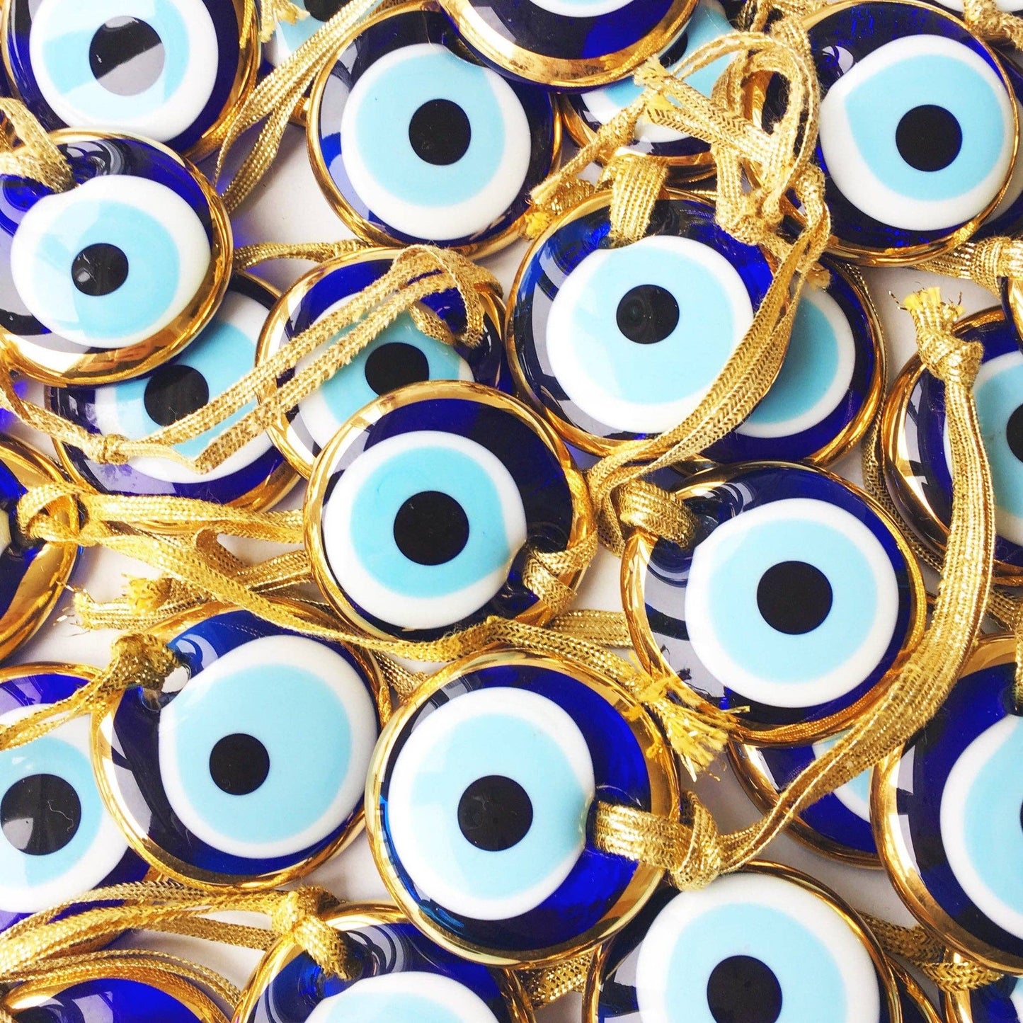 Small Gold Trimmed Glass Evil Eye