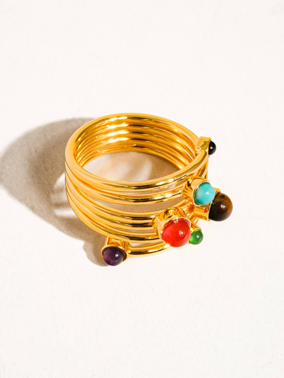 Gold Multi-Color Gemstone Ring