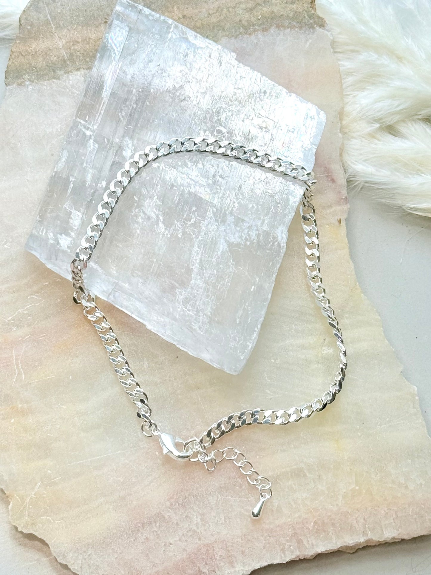 Silver Curb Chain Anklet