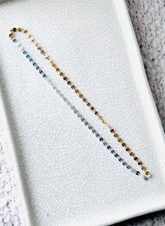 Gold + Silver Sequin Chain Necklace