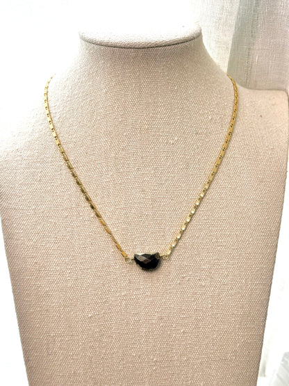 Pyrite + Matte Gold Necklace