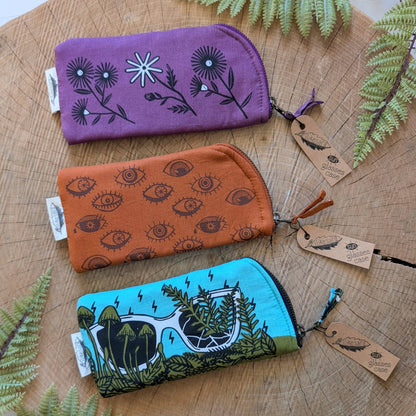 Glasses case | flower cushioned zipper pouch