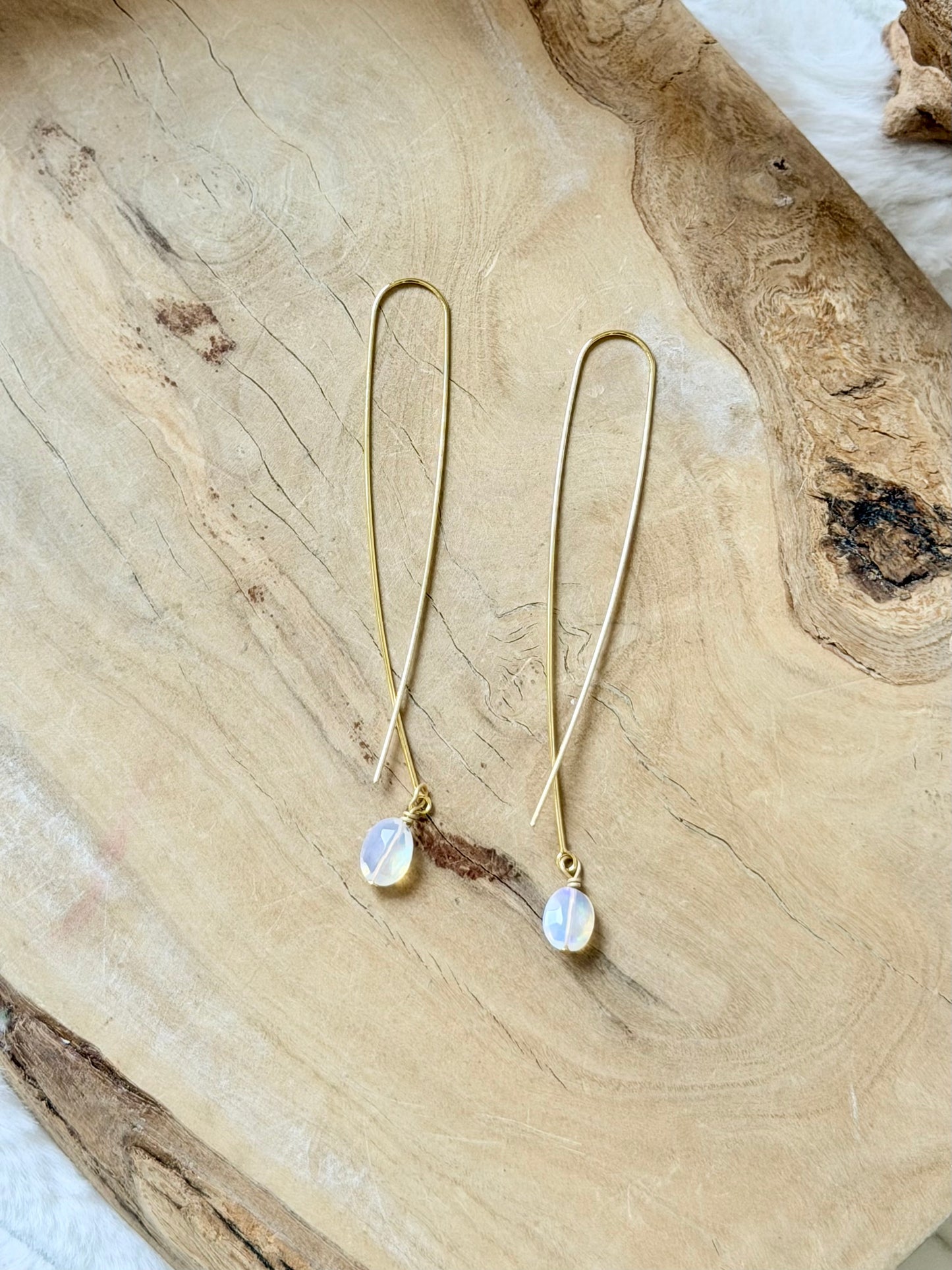 Ethiopian Opal Twister Threader Earrings
