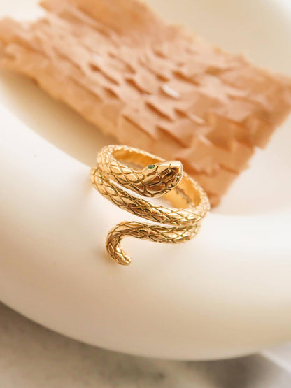 Gold Stainless Steel Snake Ring