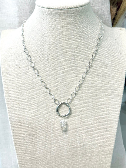 Herkimer Diamond + Silver Eternity Necklace