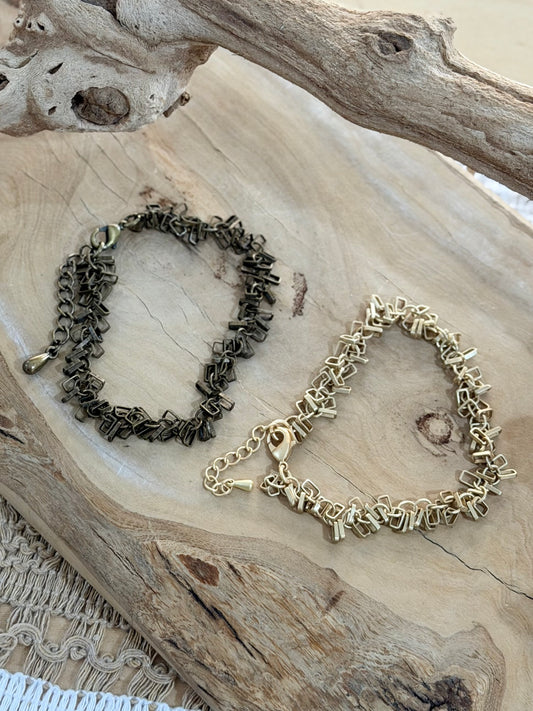 Rectangle Sequin Chain Bracelet