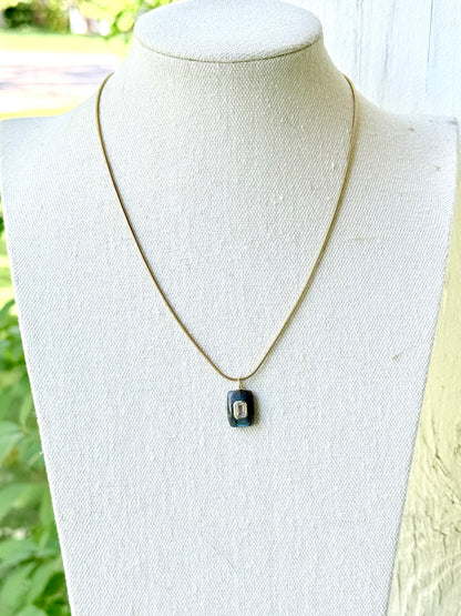 Labradorite + White Topaz Gold Necklace