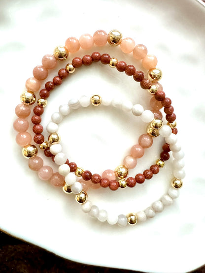 Peach + Gold Stack (3-stack)