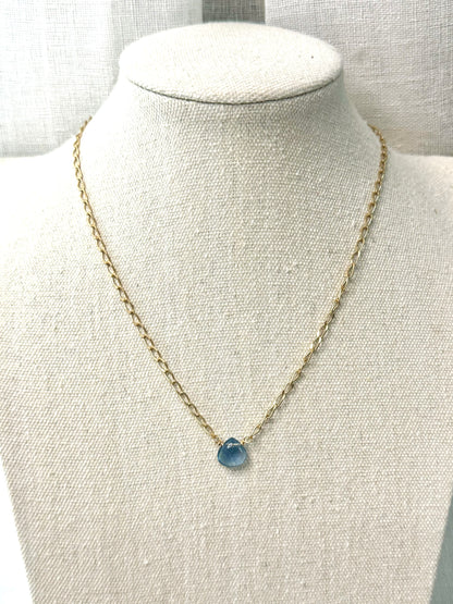 Fluorite + Matte Gold Necklace