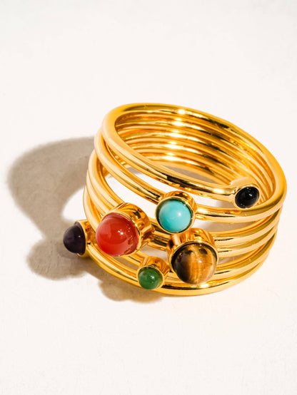Gold Multi-Color Gemstone Ring