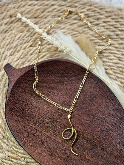 Gold Swirly Snake Necklace