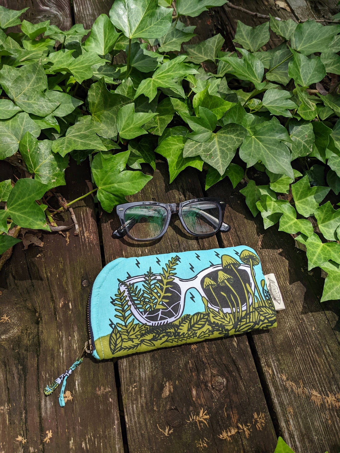 Glasses case | green & blue glasses