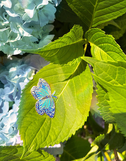 Blue Morpho Butterfly Lapel Pin