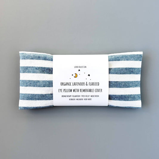 Blue + White Stripes Eye Pillow