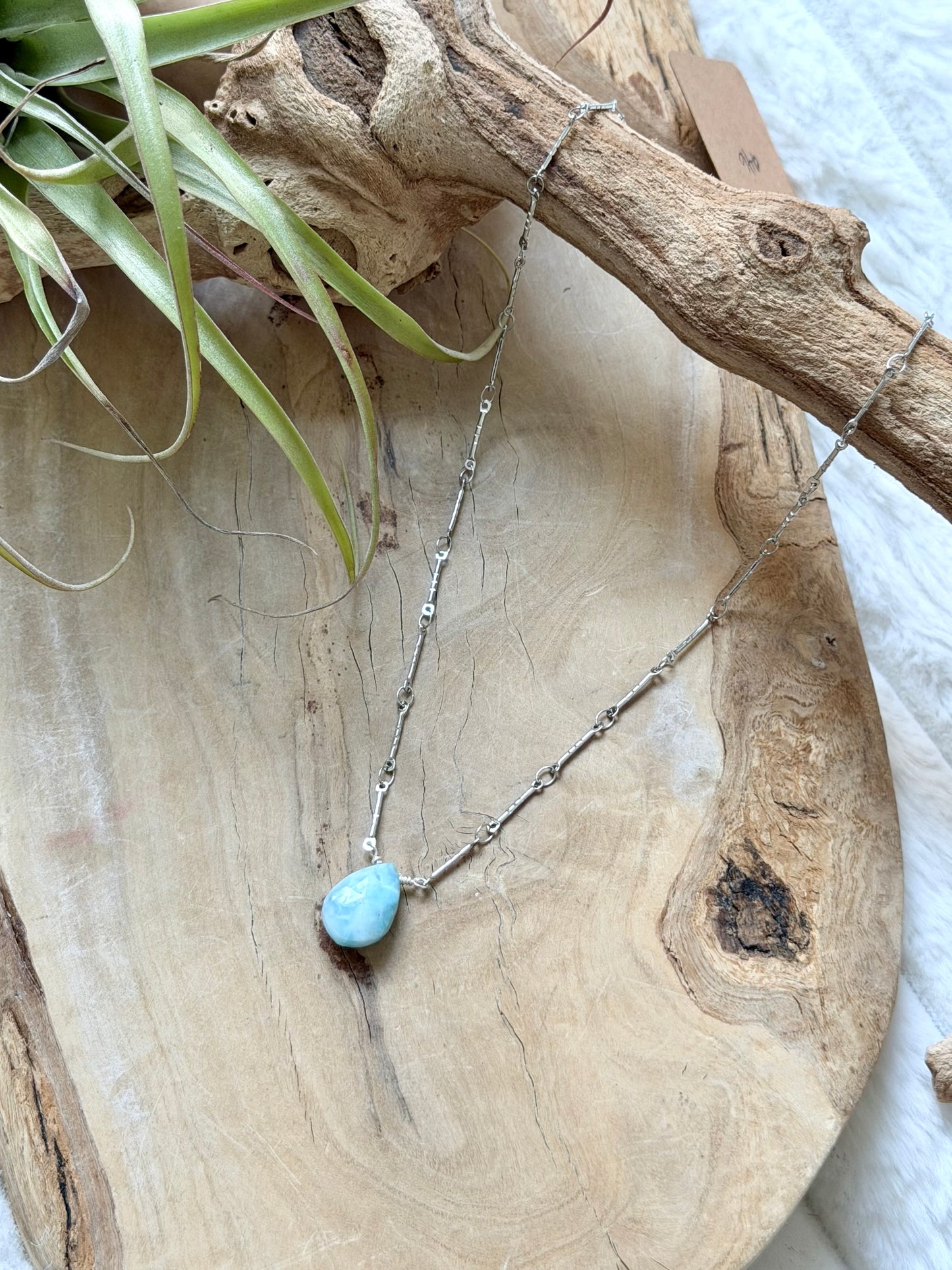 Larimar + Stainless Necklace