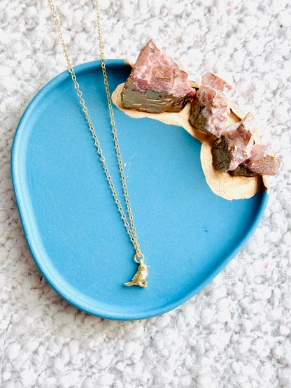 Matte Gold Bird Necklace