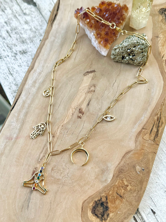 Chakra Gold Charm Necklace