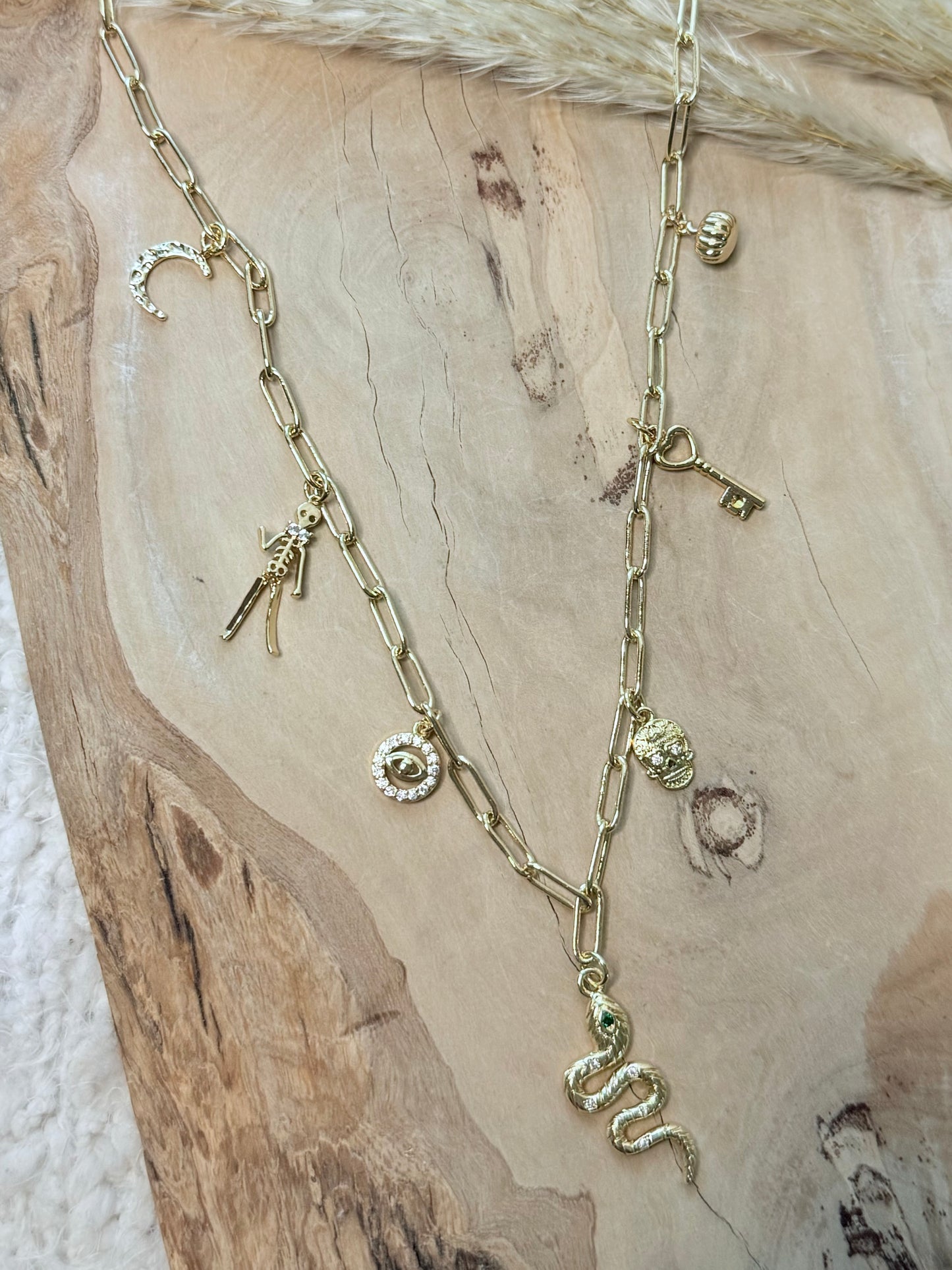 Witchy Vibes Gold Charm Necklace