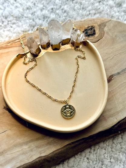 Gold Evil Eye Necklace