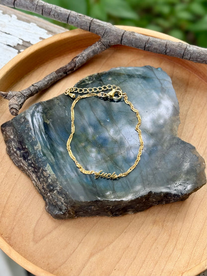 Gold Stainless Steel Fuck Bracelet