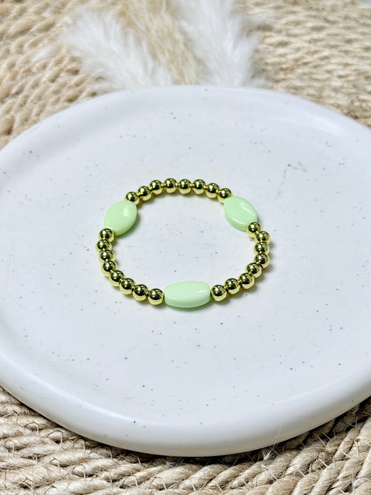 Lemon Chrysoprase + Gold Bracelet