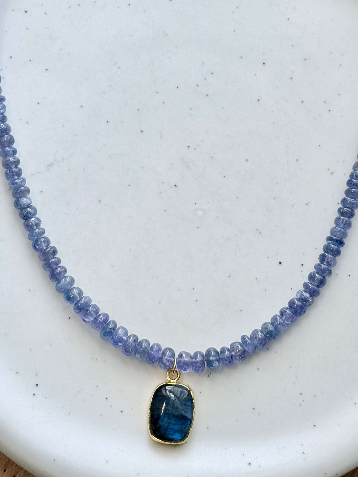 Luxe Tanzanite + Labradorite Pendant Necklace
