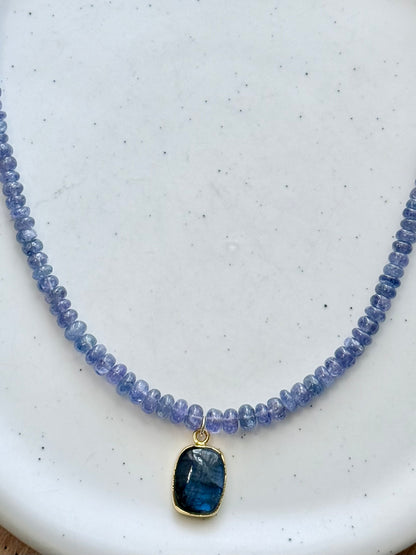 Luxe Tanzanite + Labradorite Pendant Necklace