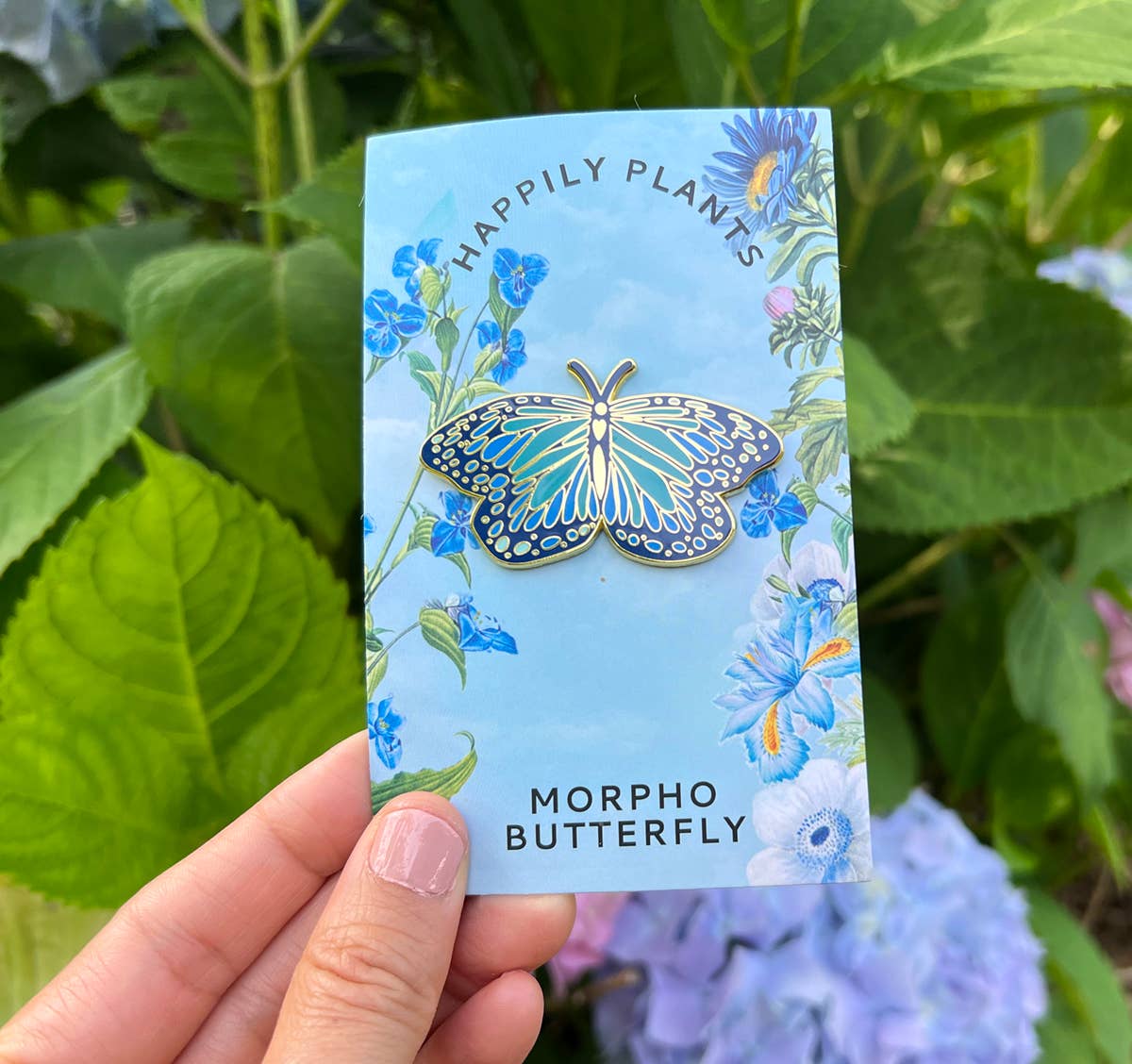 Blue Morpho Butterfly Lapel Pin
