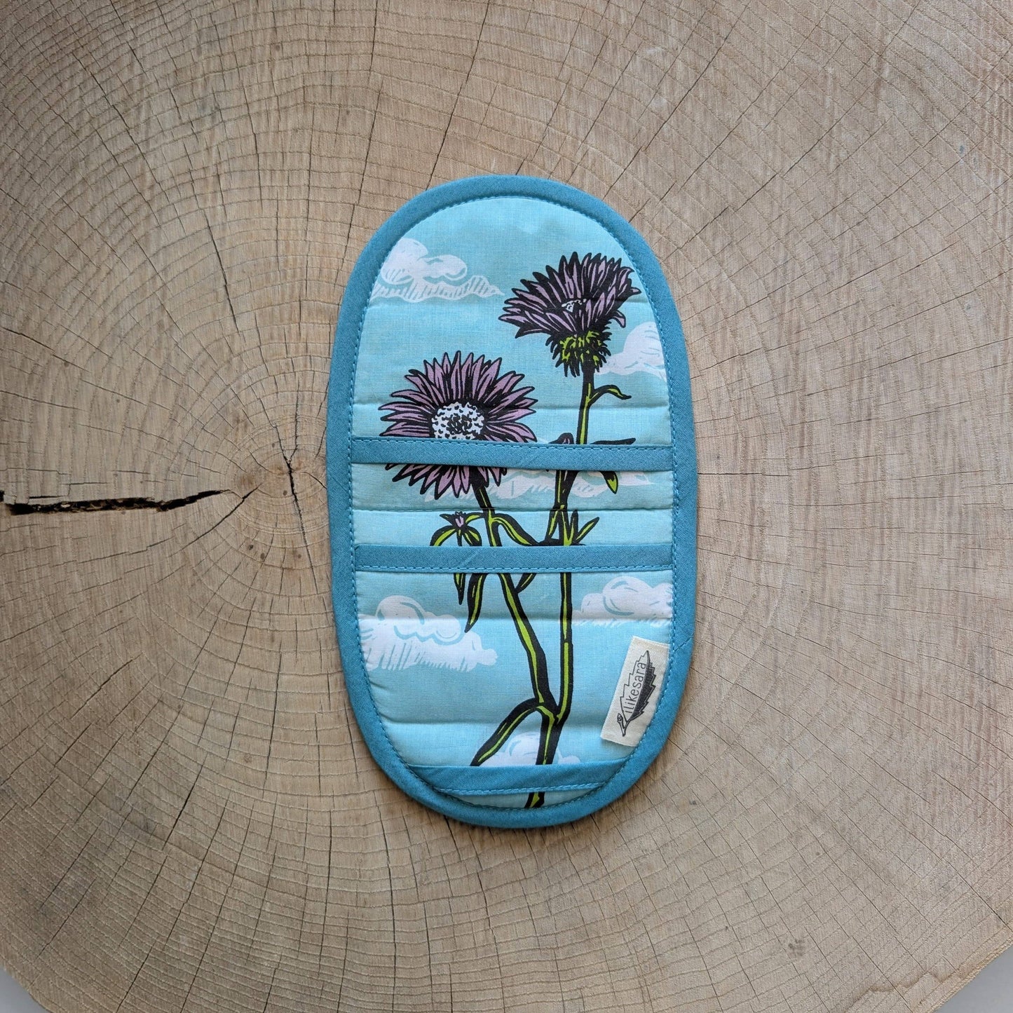 pot holder | aster flower & clouds