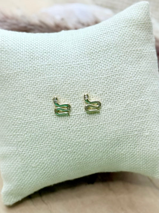 Gold Snake Mini Stud Earrings