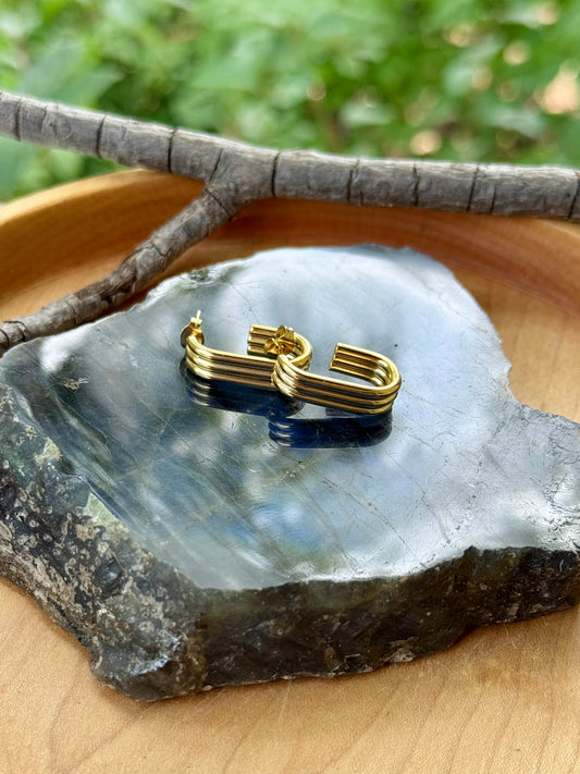 Gold Huggie Hoop Earrings