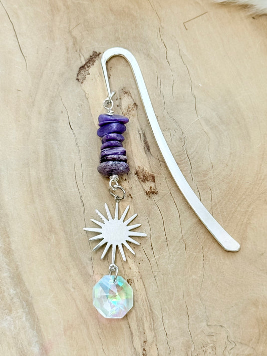 Charoite  + Silver Plant Stake