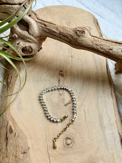 Oval Cubic Zirconia Tennis Bracelet in Stainless Steel