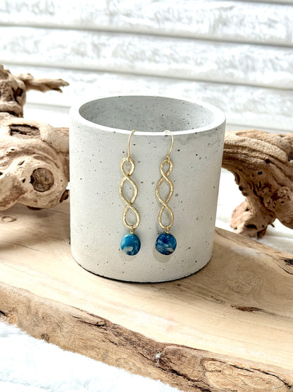Afghanite + Matte Infinity Earrings
