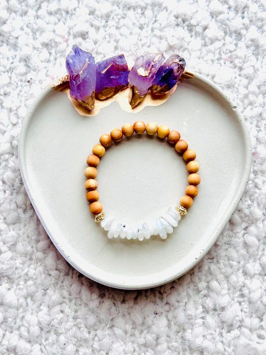 Moonstone + Gold Aromatherapy Bracelet
