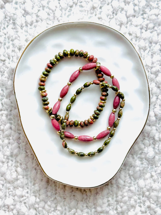 Pink + Green Gold Stack (3-stack)