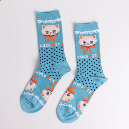 Fuck it Kitty Crew Socks