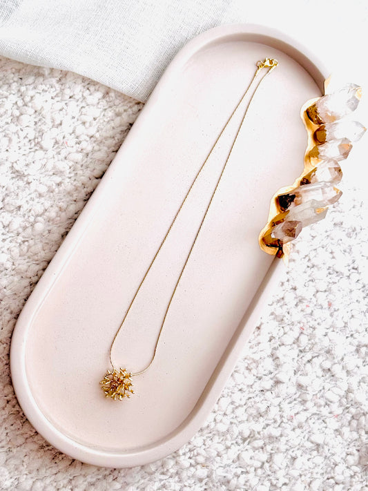 Gold Coral Pendant Necklace