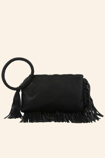 Fringe Clutch - Vegan Wristlet